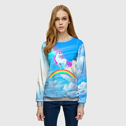 Свитшот женский Единорог, цвет: 3D-меланж — фото 2