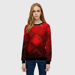 Свитшот женский Red squares, цвет: 3D-черный — фото 2