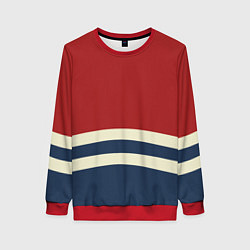 Свитшот женский Волны в море, цвет: 3D-красный