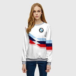 Свитшот женский BMW БМВ WHITE, цвет: 3D-меланж — фото 2