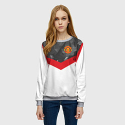 Свитшот женский Man United FC: Grey Polygons, цвет: 3D-меланж — фото 2