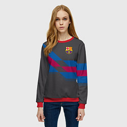 Свитшот женский Barcelona FC: Dark style, цвет: 3D-красный — фото 2