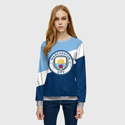Свитшот женский FC Manchester City: Colors, цвет: 3D-меланж — фото 2