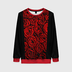 Свитшот женский Унисекс / Красные розы, цвет: 3D-красный