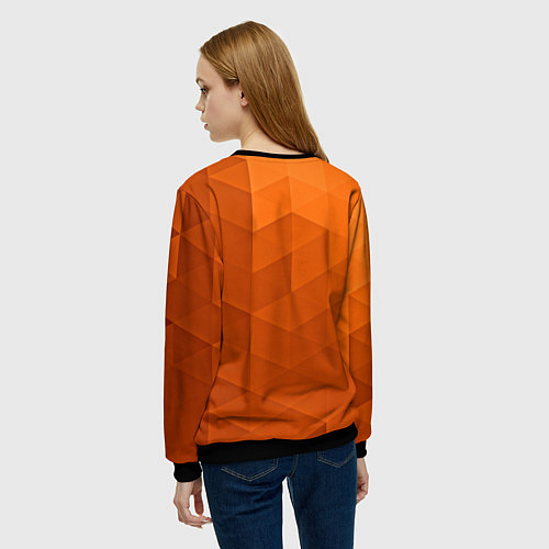 Женский свитшот Orange abstraction / 3D-Черный – фото 4