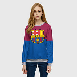 Свитшот женский Barcelona FC: Duo Color, цвет: 3D-меланж — фото 2
