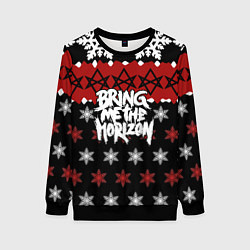 Свитшот женский Праздничный Bring Me the Horizon, цвет: 3D-черный