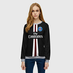 Свитшот женский PSG FC: Black 2018, цвет: 3D-меланж — фото 2