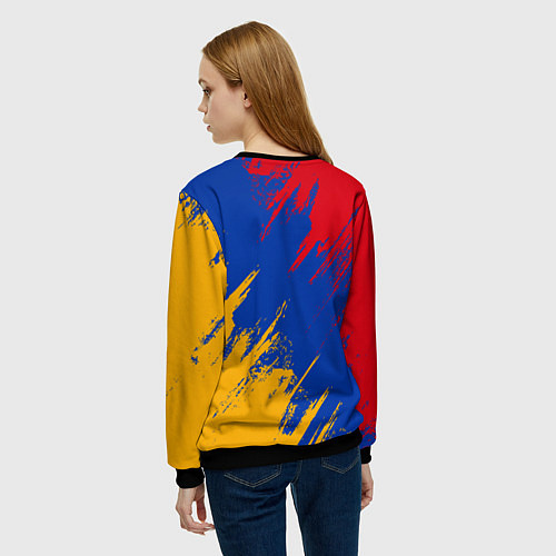 Женский свитшот Герб и флаг Армении / 3D-Черный – фото 4