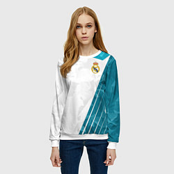 Свитшот женский FC Real Madrid: Abstract, цвет: 3D-белый — фото 2