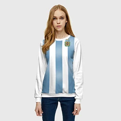 Свитшот женский Сборная Аргентины: ЧМ-2018, цвет: 3D-белый — фото 2