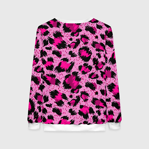 Женский свитшот Розовый леопард / 3D-Белый – фото 2