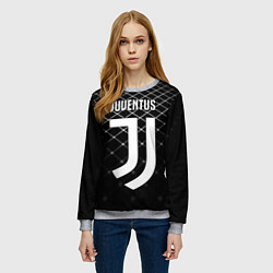Свитшот женский FC Juventus: Black Lines, цвет: 3D-меланж — фото 2