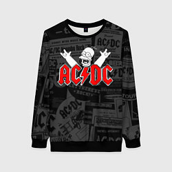 Свитшот женский AC DC - Homer Simpson, цвет: 3D-черный