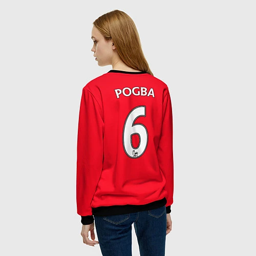 Женский свитшот FC MU: Pogba Home 17/18 / 3D-Черный – фото 4