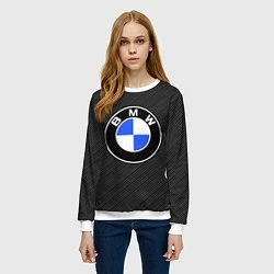 Свитшот женский BMW CARBON БМВ КАРБОН, цвет: 3D-белый — фото 2