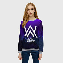 Свитшот женский Alan Walker: Space Collection, цвет: 3D-меланж — фото 2