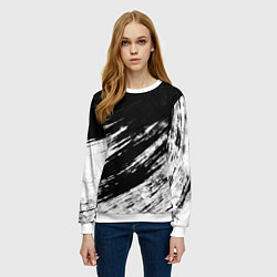 Свитшот женский Белый и черный, цвет: 3D-белый — фото 2