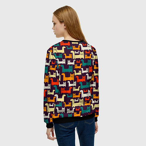 Женский свитшот Найди чёрного кота / 3D-Черный – фото 4