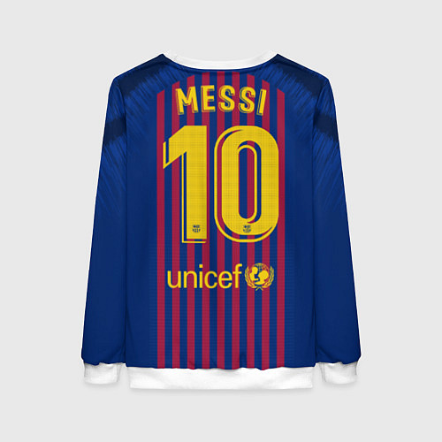 Женский свитшот FC Barcelona: Messi Home 18/19 / 3D-Белый – фото 2