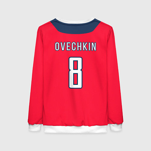 Женский свитшот Washington Capitals: Ovechkin Red / 3D-Белый – фото 2