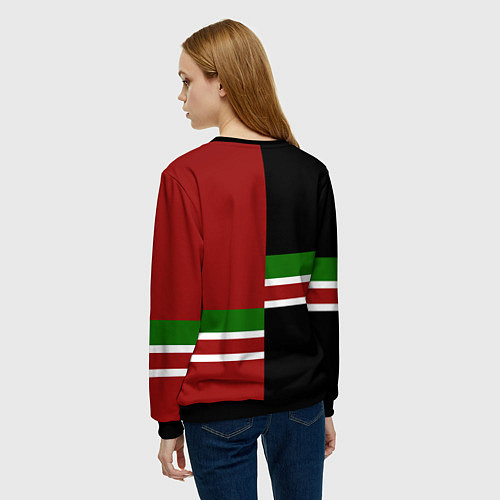 Женский свитшот Chechnya, Russia / 3D-Черный – фото 4