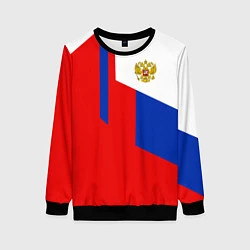 Женский свитшот Russia: Geometry Tricolor