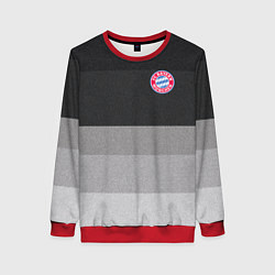 Свитшот женский ФК Бавария: Серый стиль, цвет: 3D-красный