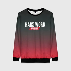 Свитшот женский Hard Work Pays Off: Red, цвет: 3D-черный