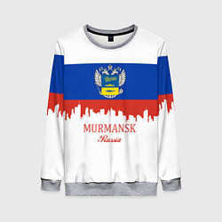 Свитшот женский Murmansk: Russia, цвет: 3D-меланж