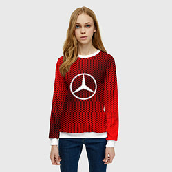 Свитшот женский Mercedes: Red Carbon, цвет: 3D-белый — фото 2
