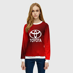 Свитшот женский Toyota: Red Carbon, цвет: 3D-белый — фото 2