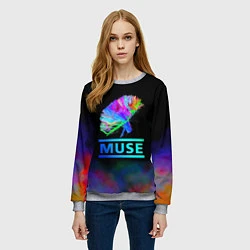 Свитшот женский Muse: Neon Flower, цвет: 3D-меланж — фото 2