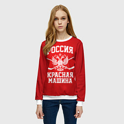 Свитшот женский Россия: Красная машина, цвет: 3D-белый — фото 2