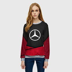 Свитшот женский Mercedes Benz: Grey Carbon, цвет: 3D-меланж — фото 2