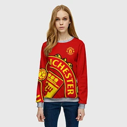 Свитшот женский FC Man United: Red Exclusive, цвет: 3D-меланж — фото 2