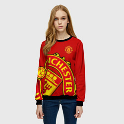 Свитшот женский FC Man United: Red Exclusive, цвет: 3D-черный — фото 2