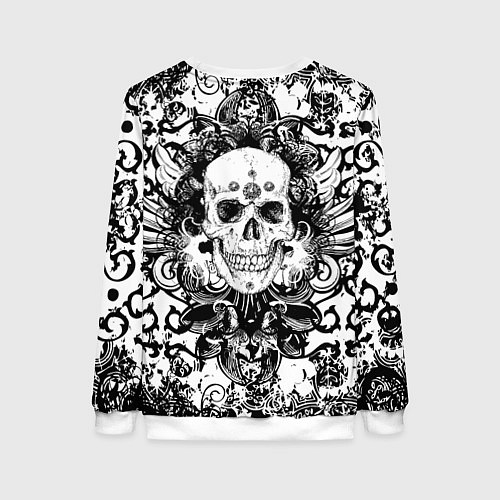 Женский свитшот Grunge Skull / 3D-Белый – фото 2
