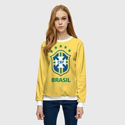 Свитшот женский Brazil Team, цвет: 3D-белый — фото 2