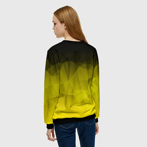 Женский свитшот Cyberpunk 2077: Yellow Poly / 3D-Черный – фото 4