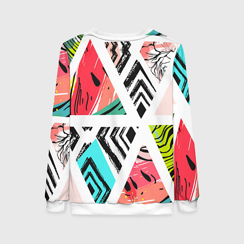 Женский свитшот Тропическое ассорти / 3D-Белый – фото 2