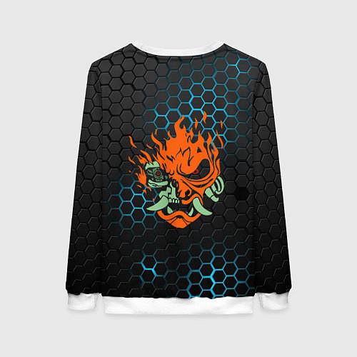 Женский свитшот Cyberpunk 2077: Blue Carbon / 3D-Белый – фото 2