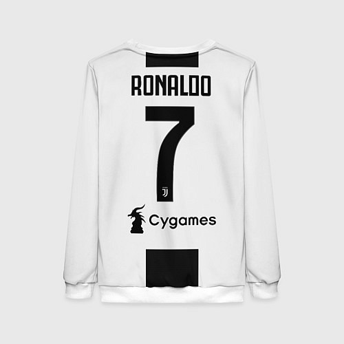 Женский свитшот FC Juventus: Ronaldo Home 18-19 / 3D-Белый – фото 2