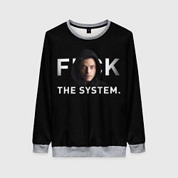 Свитшот женский F*ck The System: Mr Robot, цвет: 3D-меланж