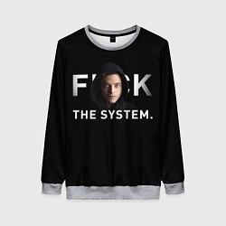 Свитшот женский F*ck The System: Mr Robot, цвет: 3D-меланж