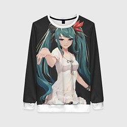 Свитшот женский Hatsune Miku, цвет: 3D-белый