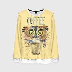 Свитшот женский Owls like coffee, цвет: 3D-белый