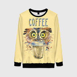 Свитшот женский Owls like coffee, цвет: 3D-черный