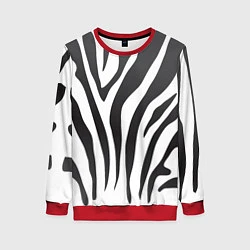 Свитшот женский Африканская зебра, цвет: 3D-красный