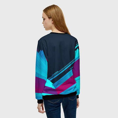 Женский свитшот Cyberpunk 2077 / 3D-Черный – фото 4